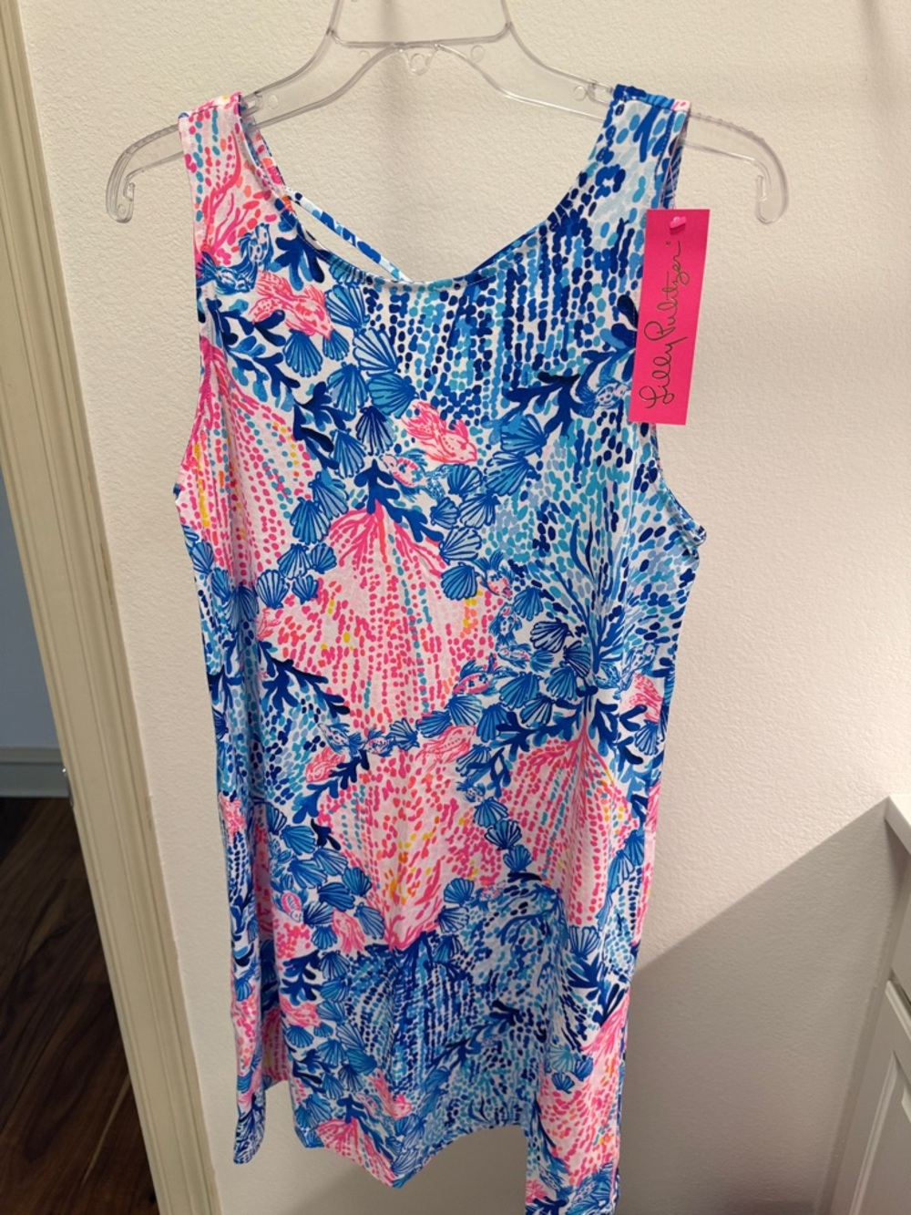 Lilly Pulitzer Blue & Pink Tropical Shift Dress